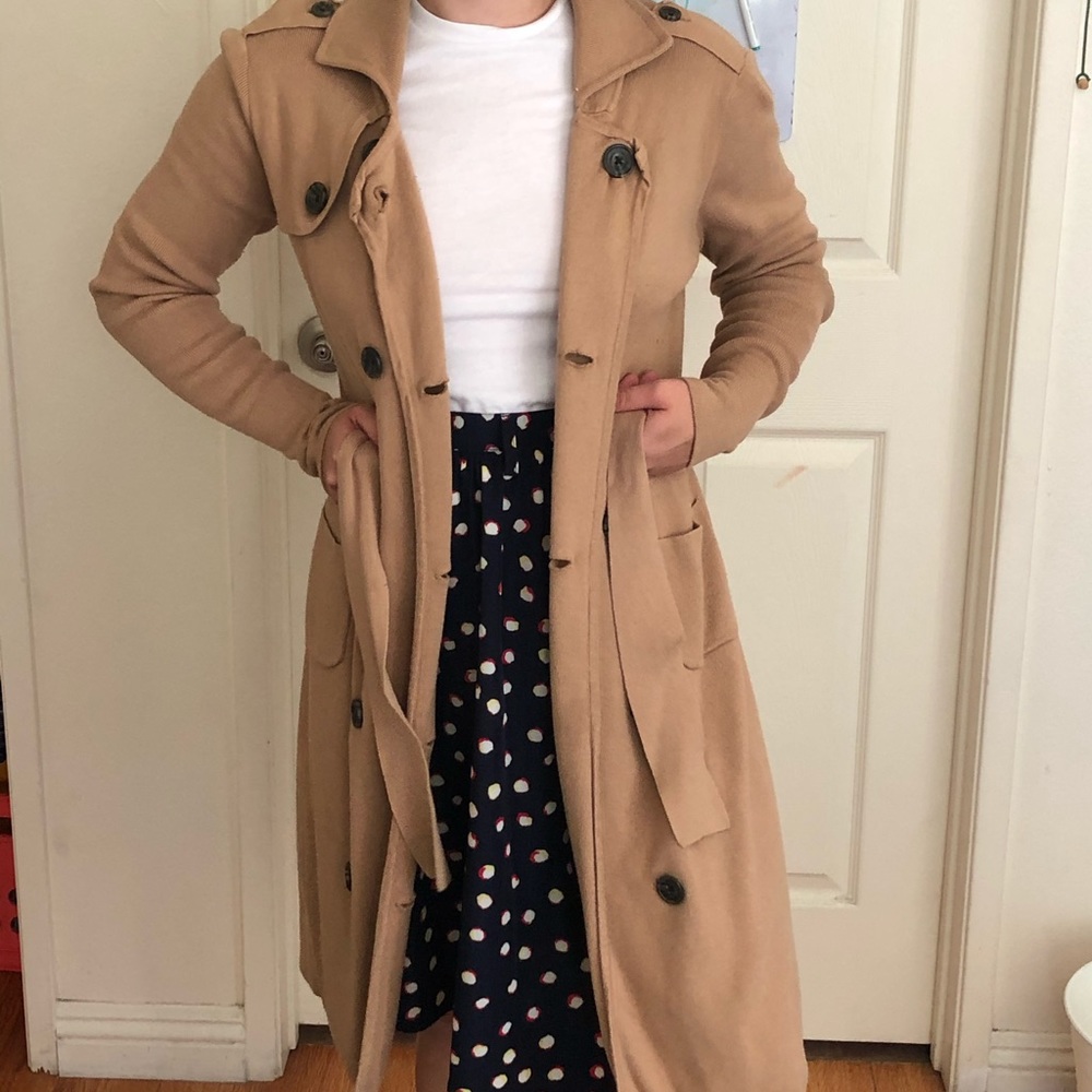 long warm tan coat